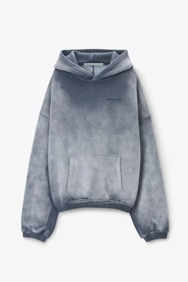 Alexander Wang Sweatshirts Unisex Crystal Hotfix Hoodie 8211 WomenMen