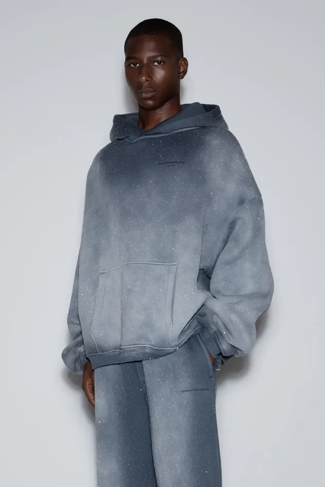 Alexander Wang Sweatshirts Unisex Crystal Hotfix Hoodie 8211 WomenMen