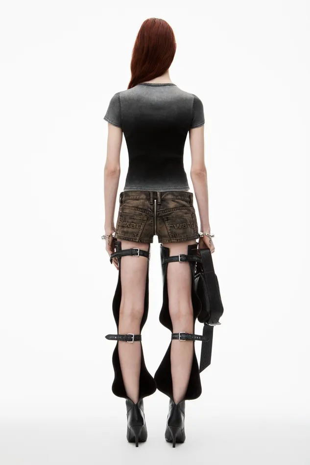 Alexander Wang TShirts Crystal Hotfix Tee In Ribbed Jersey 8211 Women