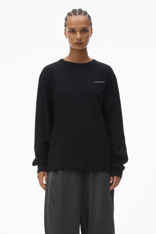 Alexander Wang TShirts Unisex Long Sleeve Tee In High Twist Jersey 8211 WomenMen
