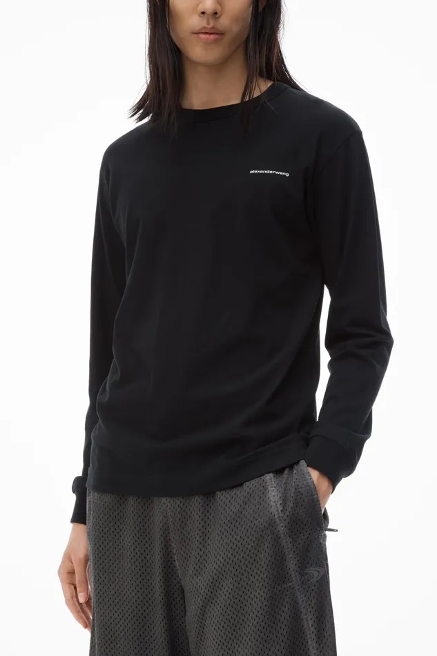 Alexander Wang TShirts Unisex Long Sleeve Tee In High Twist Jersey 8211 WomenMen