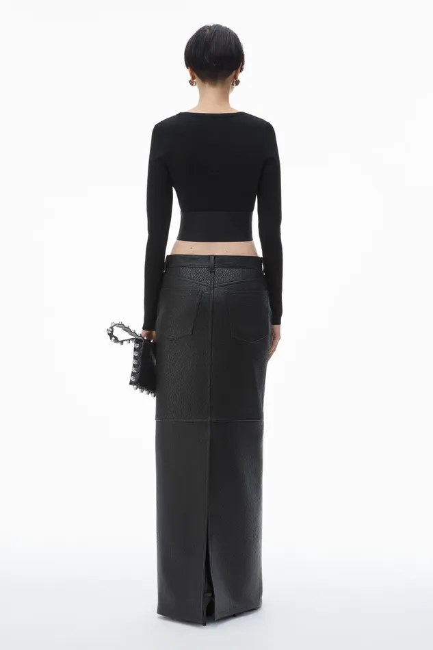 Alexander Wang Tops and Shirts LongSleeve Cropped Top With Logo Elastic 8211 Women