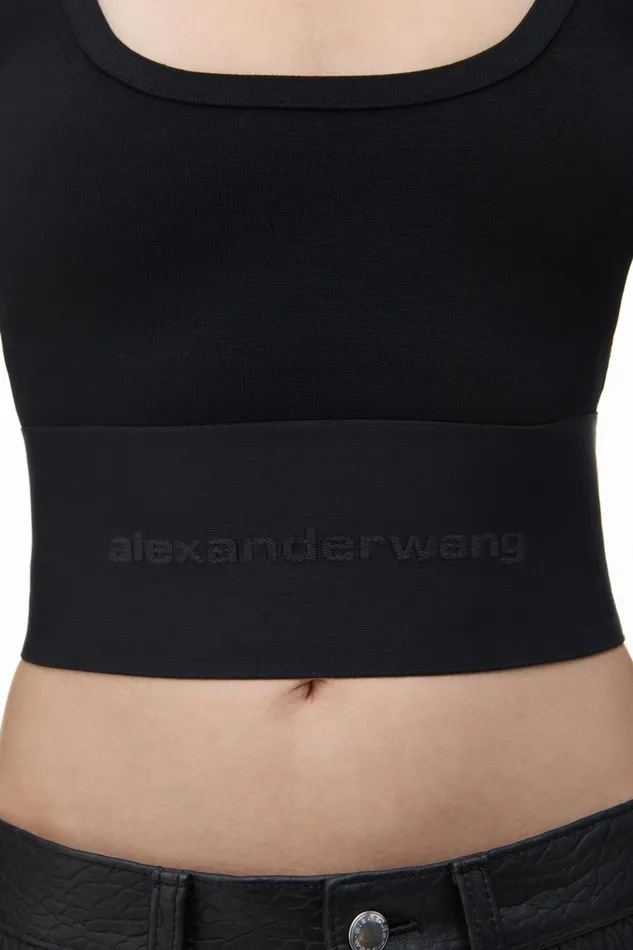 Alexander Wang Tops and Shirts LongSleeve Cropped Top With Logo Elastic 8211 Women