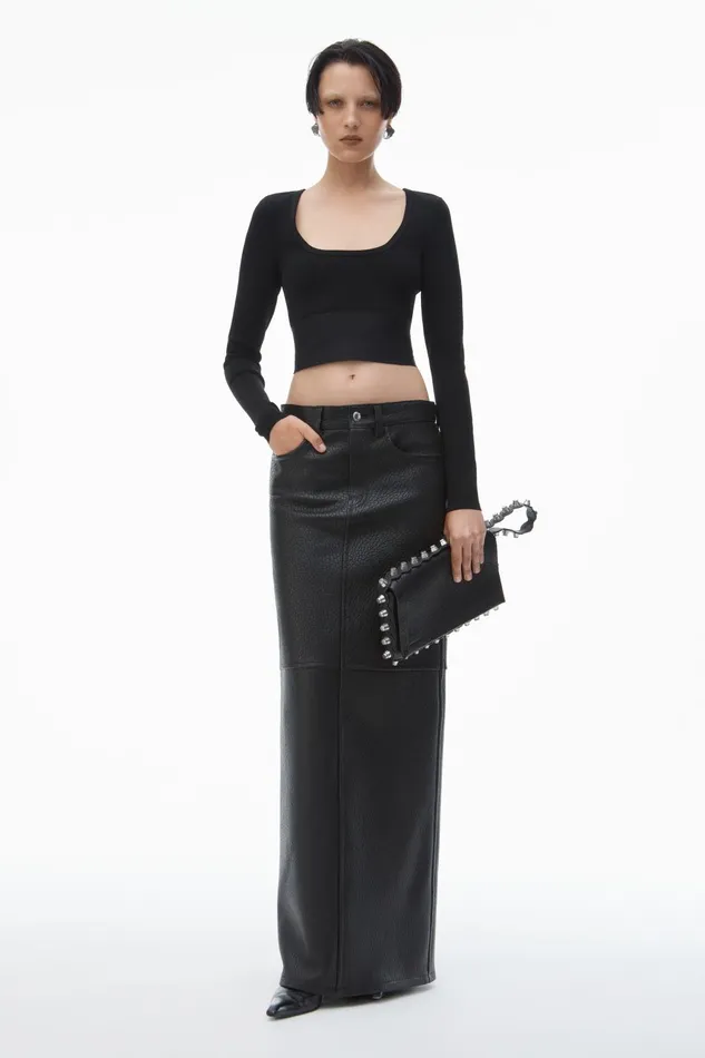 Alexander Wang Tops and Shirts LongSleeve Cropped Top With Logo Elastic 8211 Women