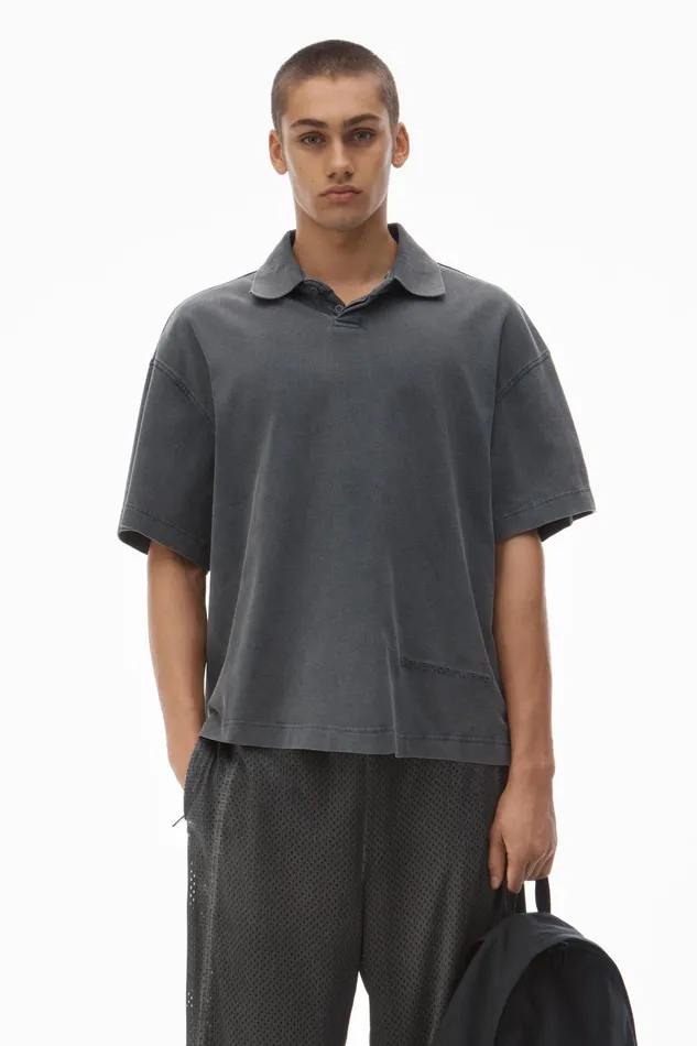 Alexander Wang Tops Men039s ShortSleeve Polo Tee In Cotton Jersey 8211 Men