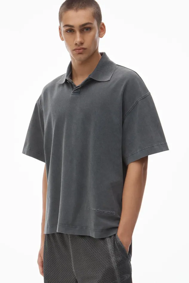 Alexander Wang Tops Men039s ShortSleeve Polo Tee In Cotton Jersey 8211 Men