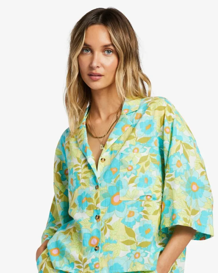 All Good ButtonDown Top Ocean Eyes Women Billabong Tops