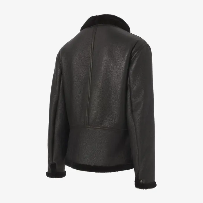 Allen Edmonds B6 Sheepskin Jacket By Cockpit USA Black Men Outerwear