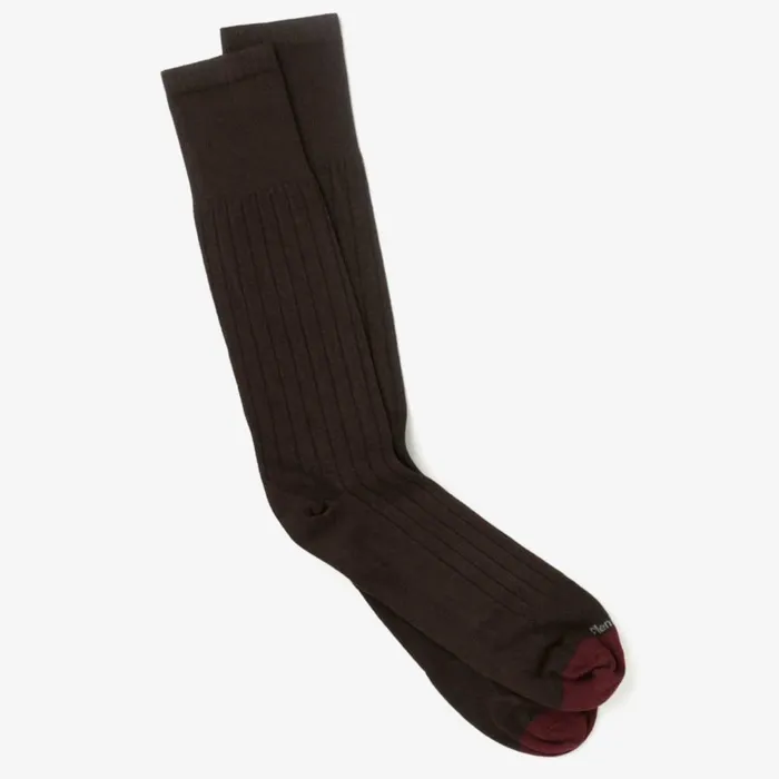 Allen Edmonds Cotton Rib Dress Sock Brown Men Socks