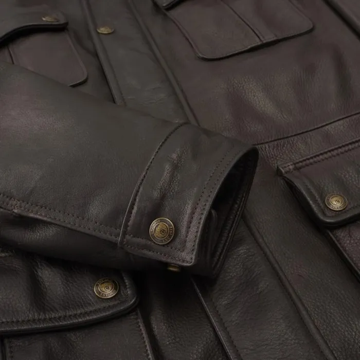 Allen Edmonds Dispatch Motorcycle Jacket By Cockpit USA Brown Men Outerwear