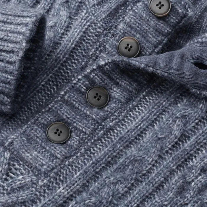 Allen Edmonds Fisherman Mock Neck Sweater Navy Men Shirts and Sweaters
