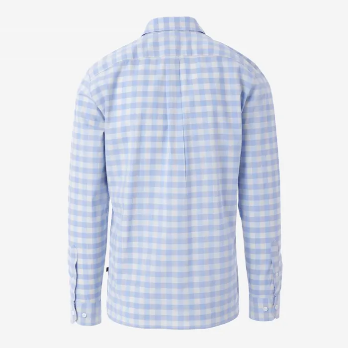 Allen Edmonds Gingham Cotton Sport Shirt Blueivory Men Shirts and Sweaters