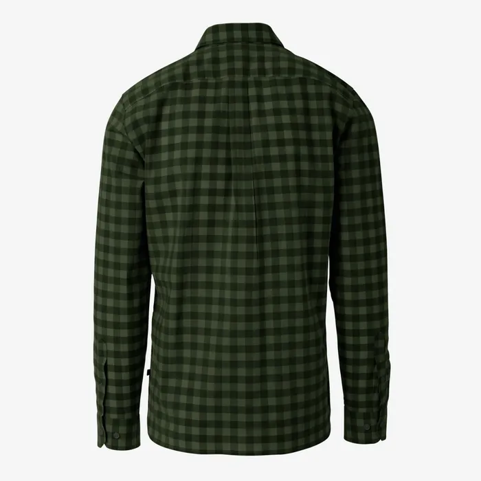 Allen Edmonds Gingham Cotton Sport Shirt Olive Men Shirts and Sweaters