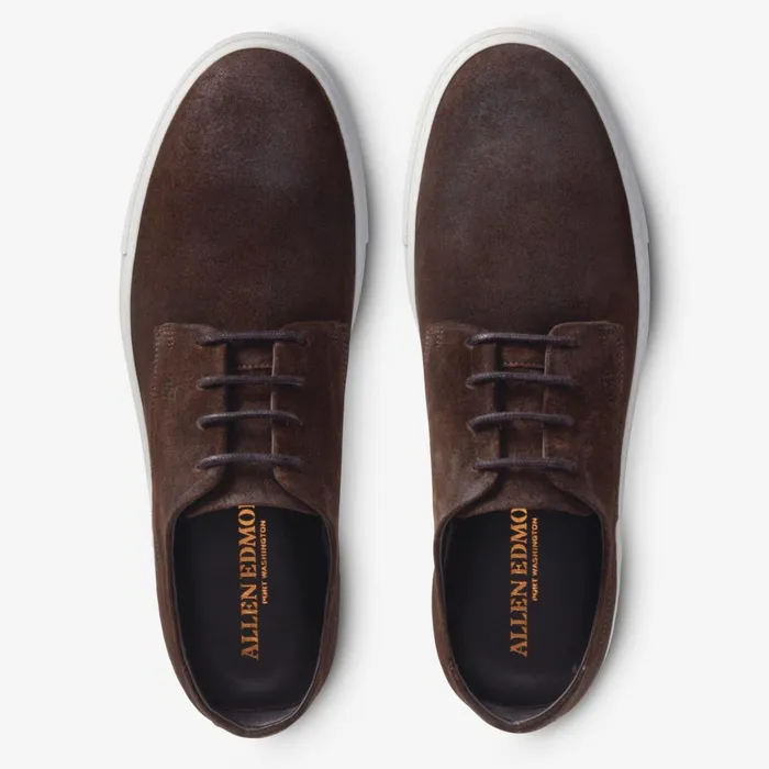 Allen Edmonds Howard Suede Derby Sneaker Dark Brown Men Sneakers