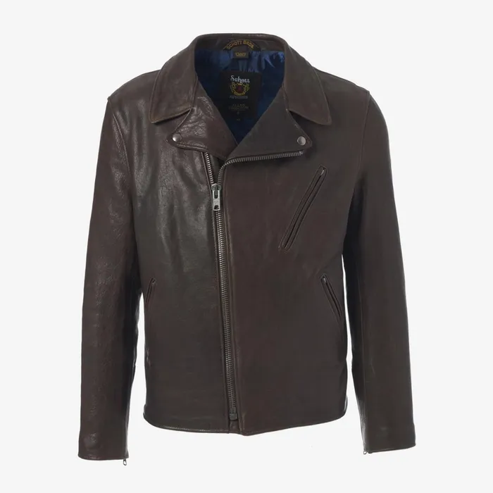 Allen Edmonds Leather Moto Jacket Brown Men Outerwear