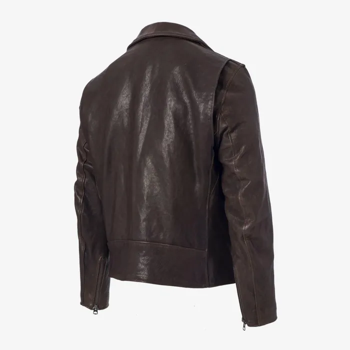 Allen Edmonds Leather Moto Jacket Brown Men Outerwear