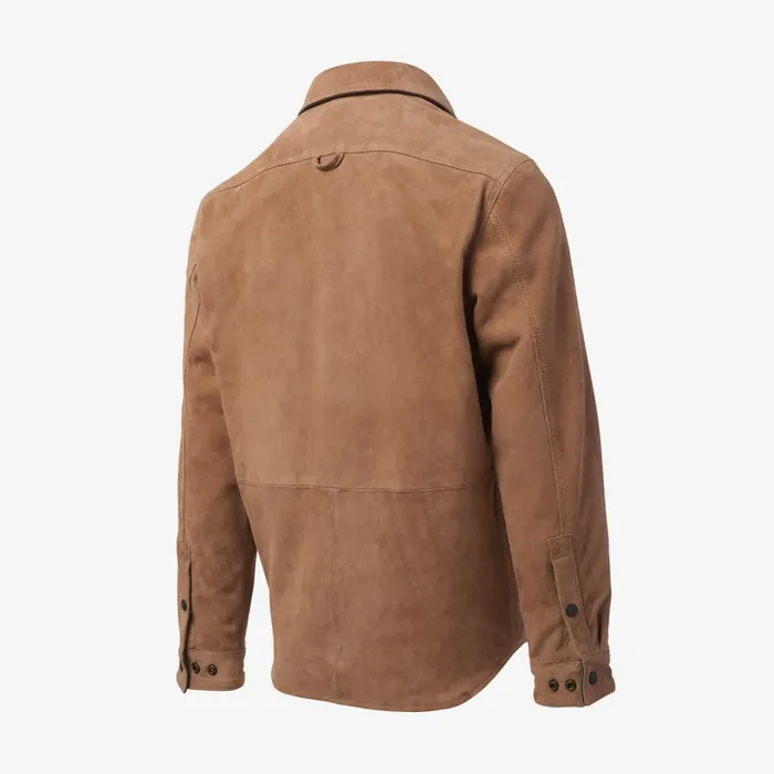 Allen Edmonds Maxwell Suede Work Shirt By Cockpit USA Tan Men Outerwear