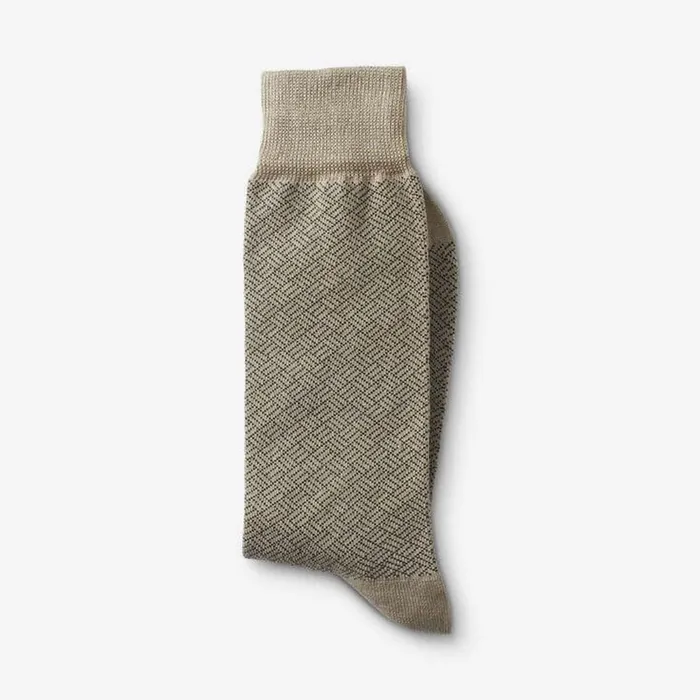 Allen Edmonds MidCalf Pattern Dress Sock Khaki Rhombi Men Socks