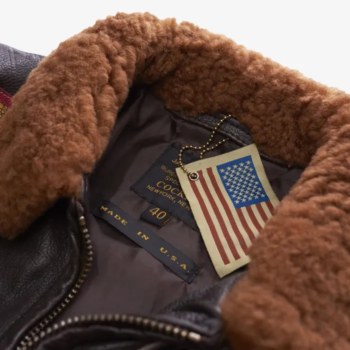 Allen Edmonds Movie Heroes Top Gun Navy G1 Jacket By Cockpit USA Brown Men Outerwear