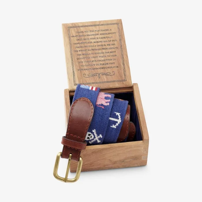 Allen Edmonds Needlepoint Belt By Smathers and Branson Smathers Life 8211 Navy Men Casual Belts