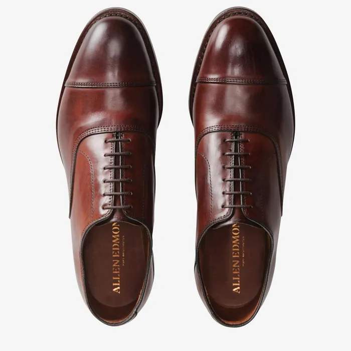 Allen Edmonds Park Avenue CapToe Oxford With Dainite Rubber Sole Dark Chili Men Wide Width Shoes
