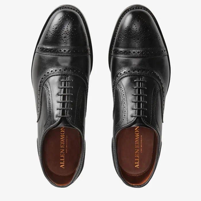 Allen Edmonds Strand CapToe Oxford With Dainite Rubber Sole Black Men Wide Width Shoes