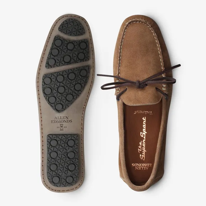 Allen Edmonds Super Sport Suede Camp Moc Acorn Men Loafers and SlipOns