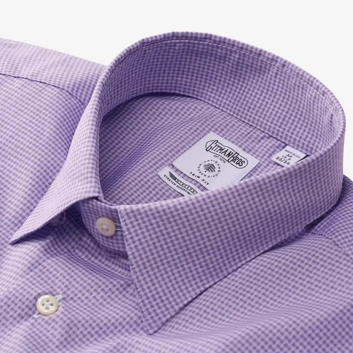 Allen Edmonds Yarn Dye Check Sport Shirt By Gitman Brothers Lavender Men Shirts and Sweaters