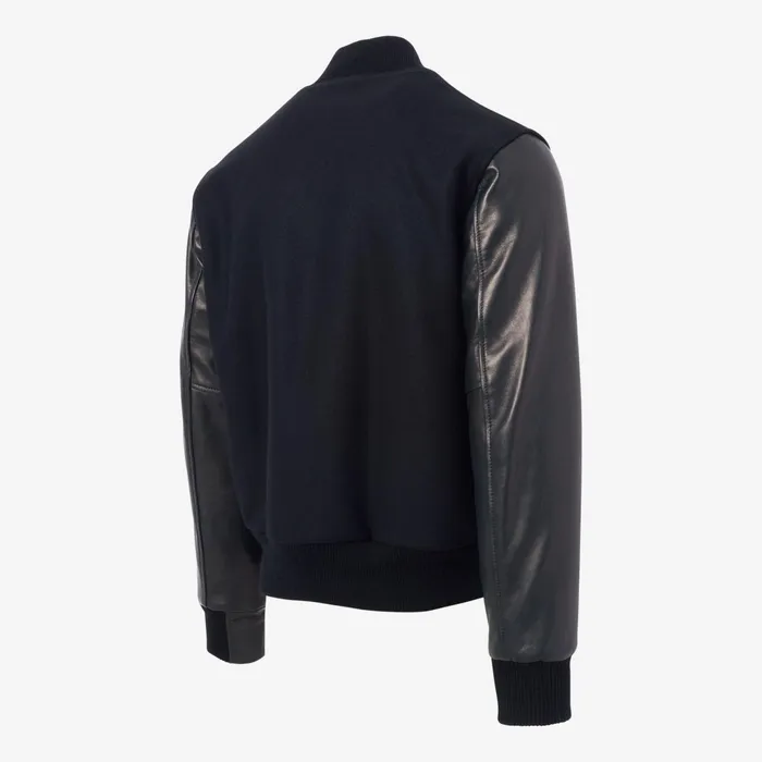 Allen Edmonds Zip Up Varsity Jacket By Golden Bear Black Men Outerwear