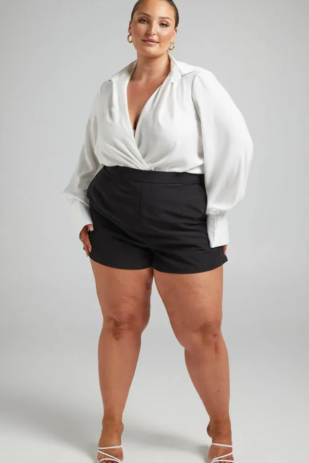 Along The Ride Mini Shorts 8211 Tailored Shorts In Black Women Showpo Shorts