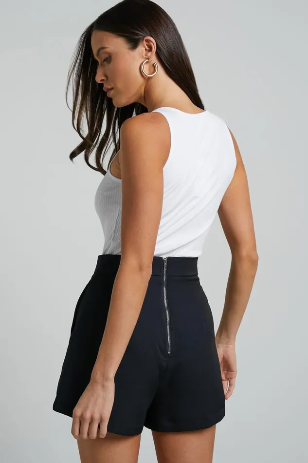 Along The Ride Mini Shorts 8211 Tailored Shorts In Black Women Showpo Shorts