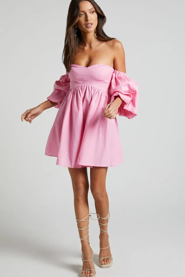 Amalie The Label 8211 Cielio Linen Blend Paneled Bust Mini Dress In Pink Women Showpo Dresses