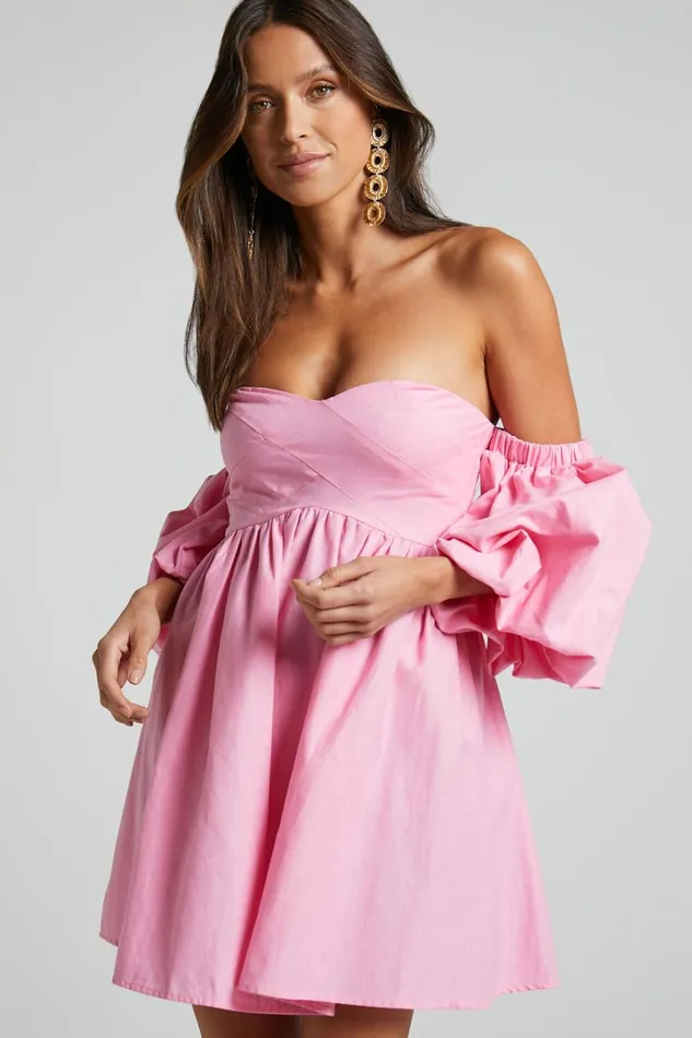 Amalie The Label 8211 Cielio Linen Blend Paneled Bust Mini Dress In Pink Women Showpo Dresses