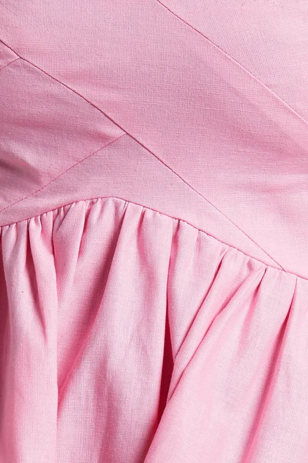 Amalie The Label 8211 Cielio Linen Blend Paneled Bust Mini Dress In Pink Women Showpo Dresses