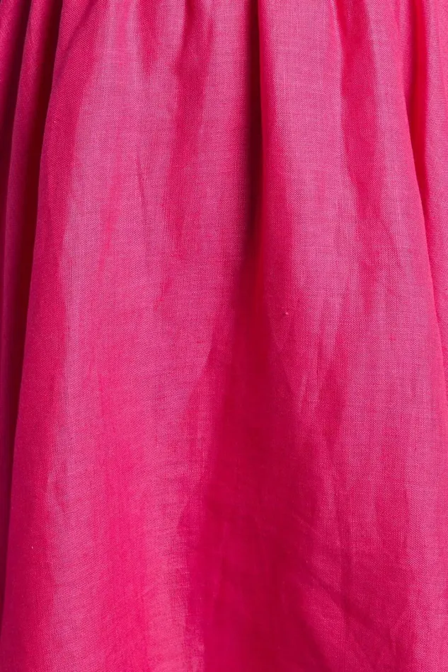Amalie The Label 8211 Hamyya Linen Tie Back Puff Sleeve Mini Dress In Magenta Women Showpo Curve Clothes