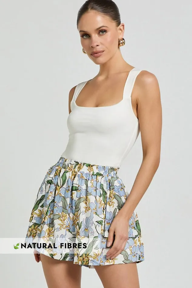 Amalie The Label 8211 Linen Look Estella Elastic Waist Relaxed Shorts In Iris Floral Women Showpo Shorts Amalie The Label 8211 Linen Look Estella Elastic Waist Relaxed Shorts In Iris Floral Women Showpo Shorts
