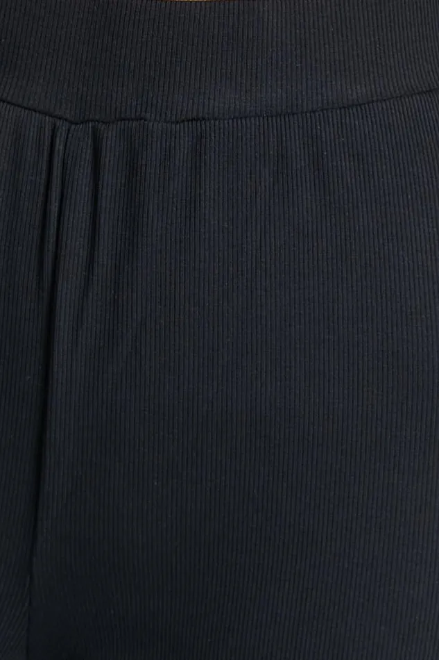 Amalthea Pants 8211 High Waisted Jersey Rib Wide Leg Pants In Black Women Showpo Loungewear