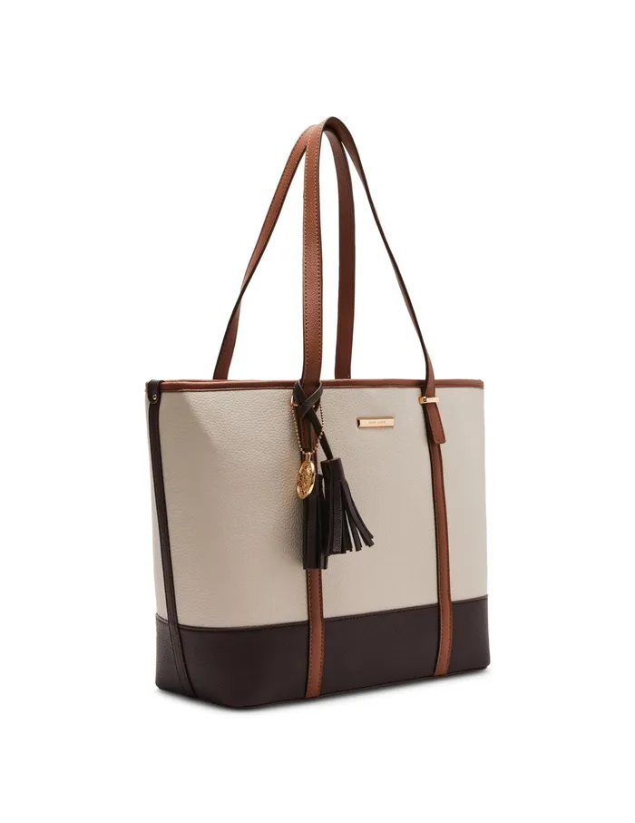 Anne Klein Colorblocked Large Tote Chalk Women Handbags