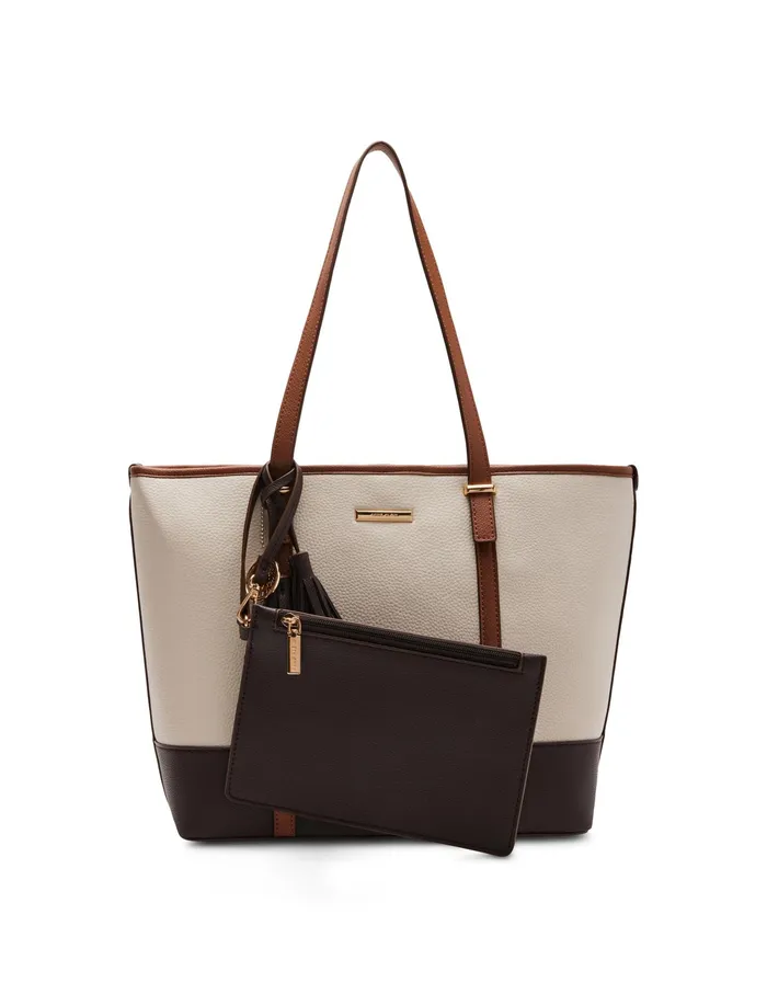 Anne Klein Colorblocked Large Tote Chalk Women Handbags