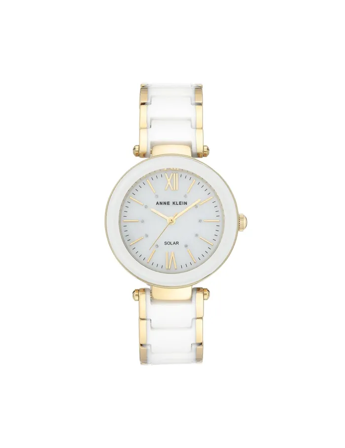 Anne Klein Consider It Solar Powered Ceramic Watch White Women Watches 038 Jewelry