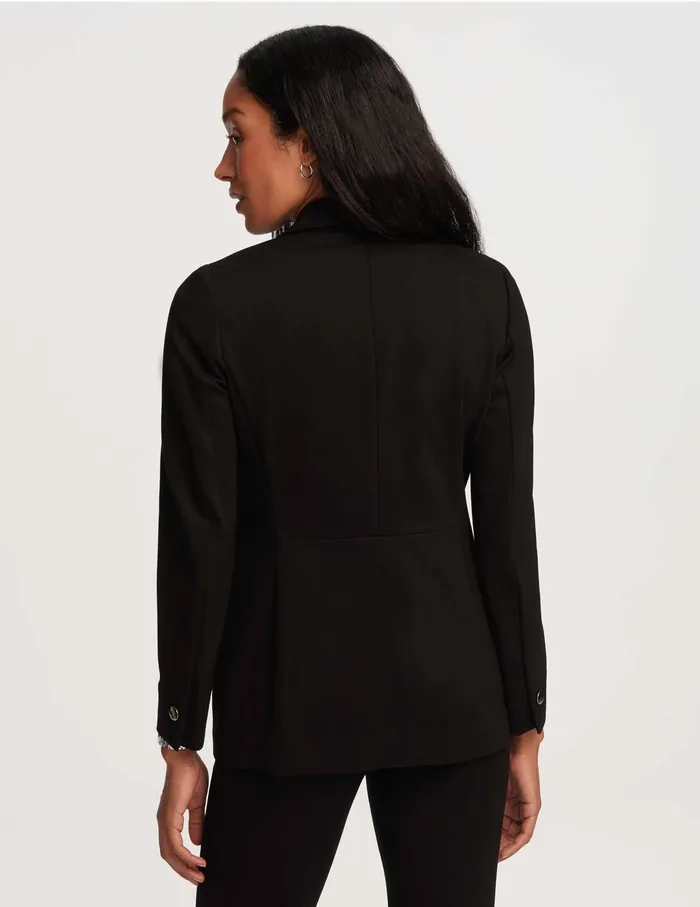 Anne Klein Faux Mini Double Breasted Jacket With Patch Pockets Anne Black Women Clothing