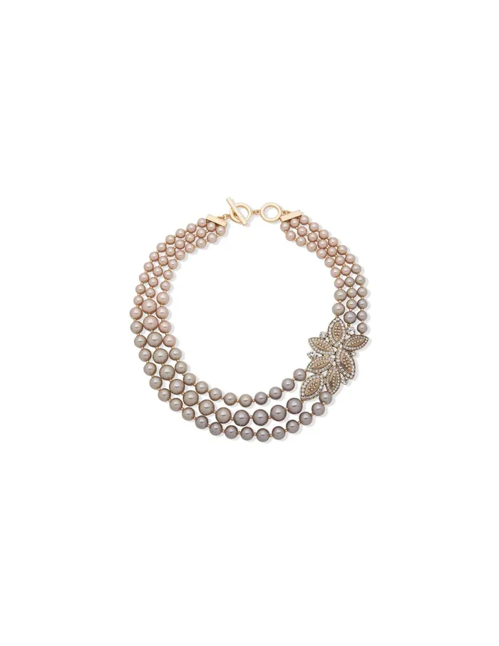 Anne Klein Faux Pearl Torsade Multi Row Necklace Goldtone Women Watches 038 Jewelry