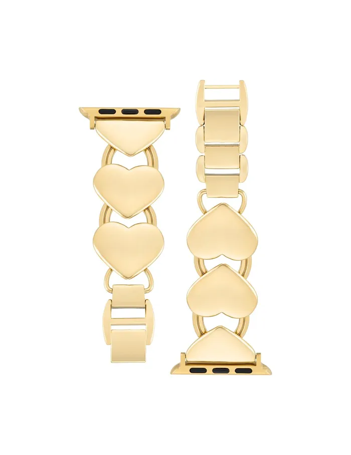 Anne Klein HeartShaped Link Bracelet For Apple Watch Goldtone Women Watches 038 Jewelry