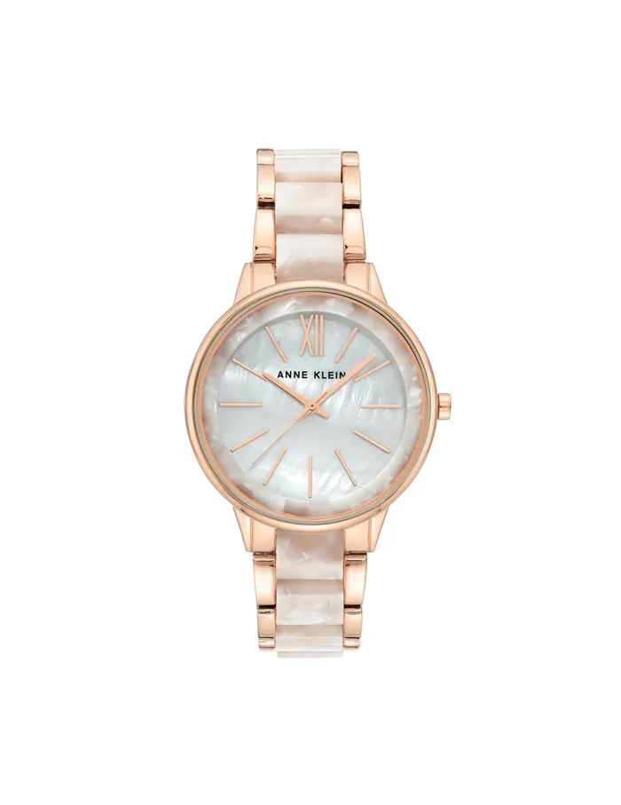 Anne Klein Marbleized Resin Bracelet Watch White Women Watches 038 Jewelry