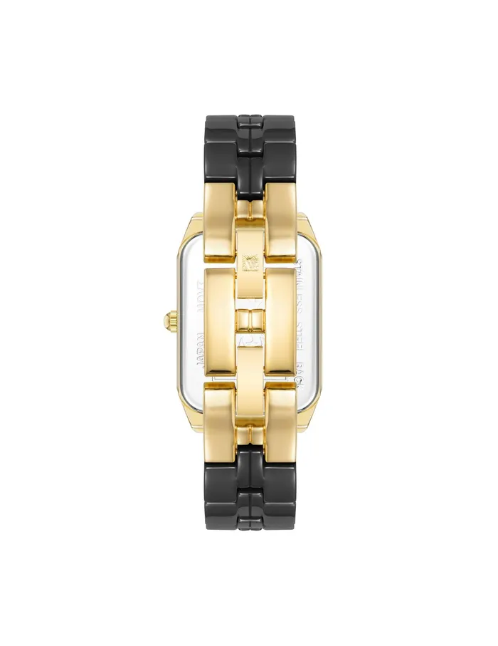 Anne Klein Octagonal Ceramic Diamond Dial Watch Goldtone Women Watches 038 Jewelry