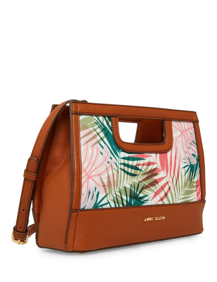 Anne Klein Palm Print Convertible Clutch Fruit Punch Multi Palm Women Handbags