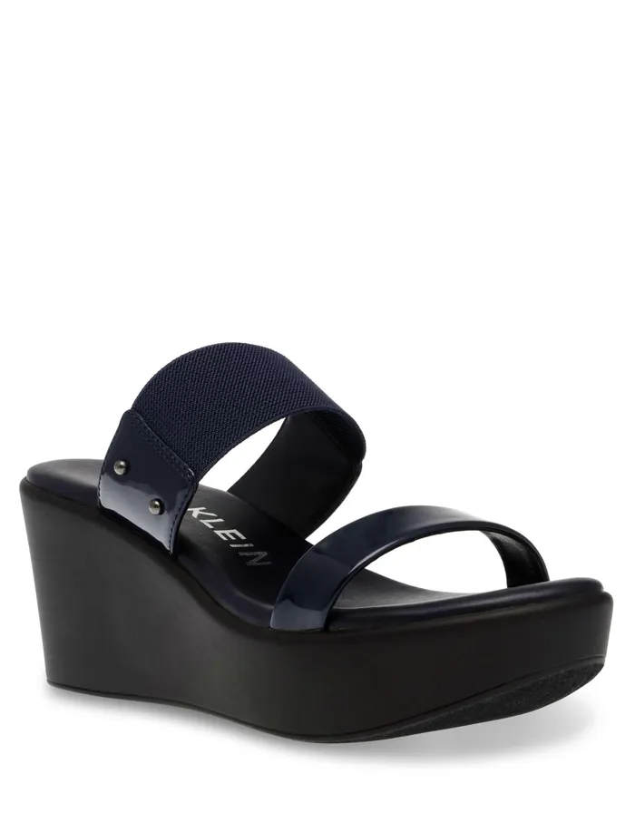 Anne Klein Parker Platform Sandal Navy Women Shoes