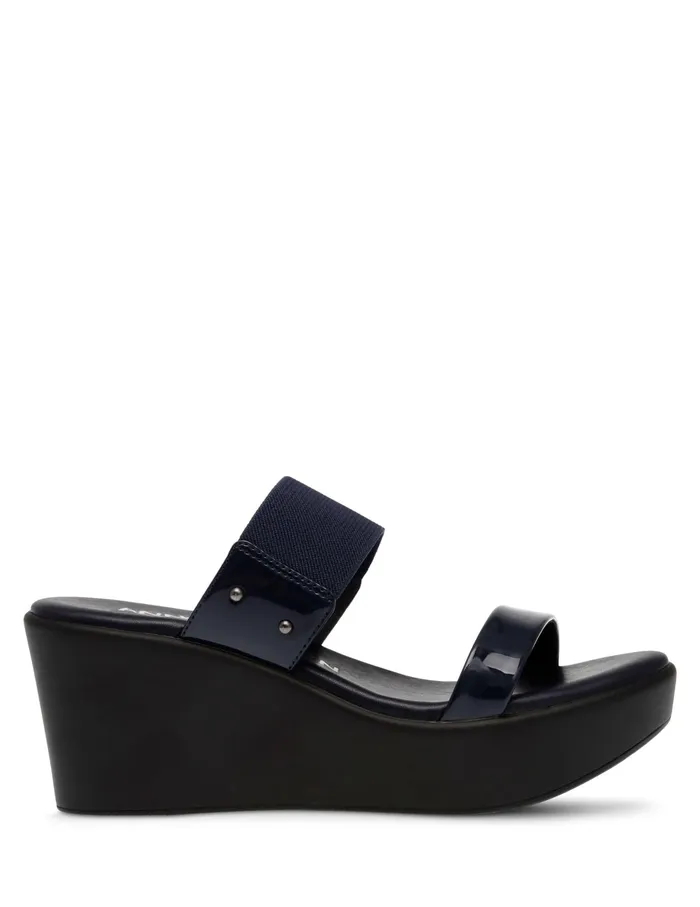 Anne Klein Parker Platform Sandal Navy Women Shoes