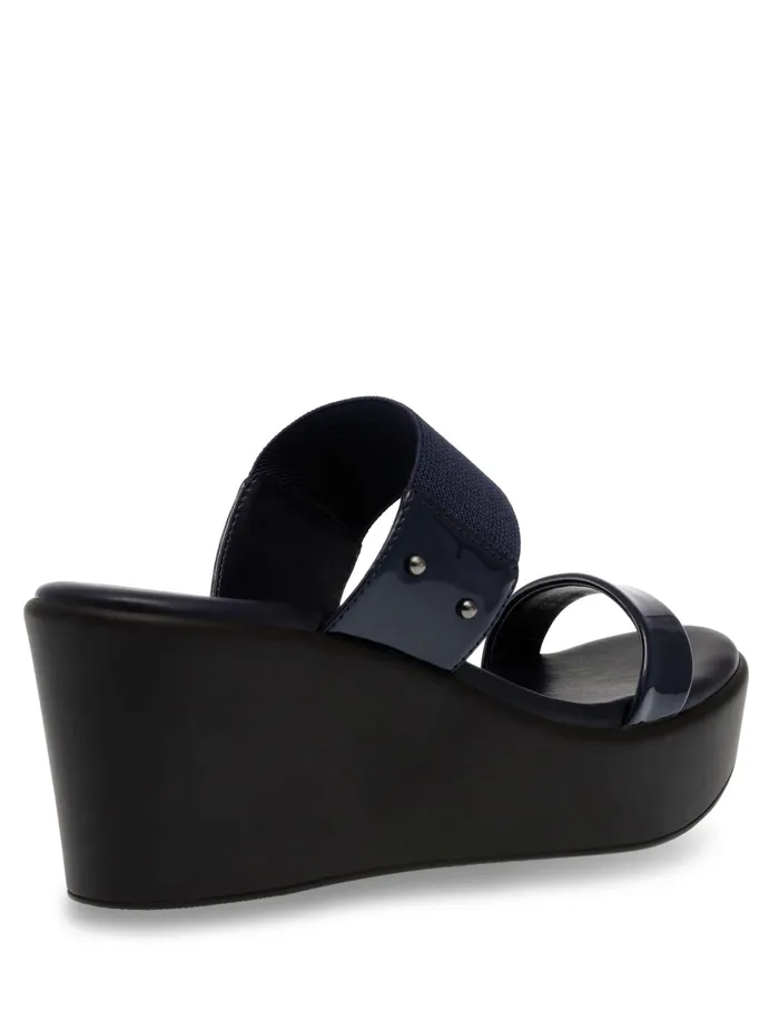 Anne Klein Parker Platform Sandal Navy Women Shoes
