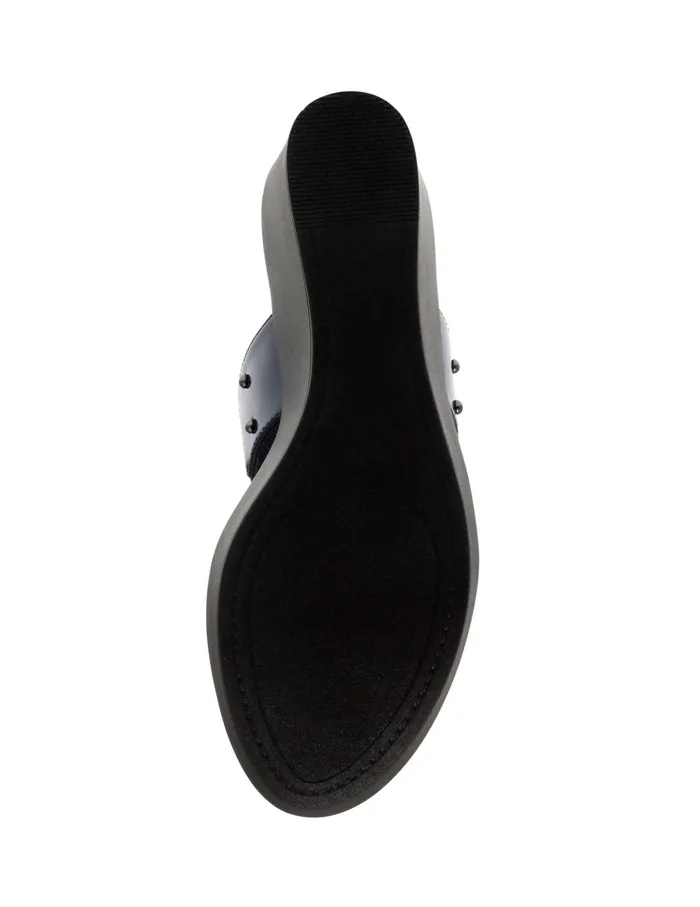 Anne Klein Parker Platform Sandal Navy Women Shoes